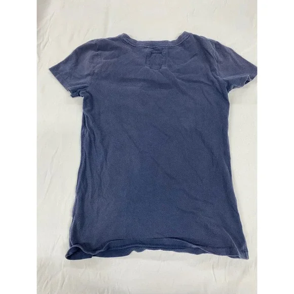 Abercrombie & Fitch Womens Navy Blue A&F Graphic T-Shirt Size L Slim Fit Cotton - Picture 3 of 7